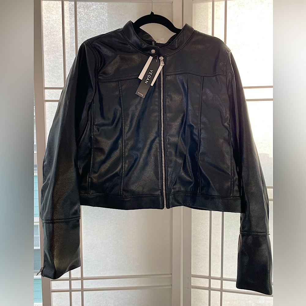 Vegan Crop Leather Jacket